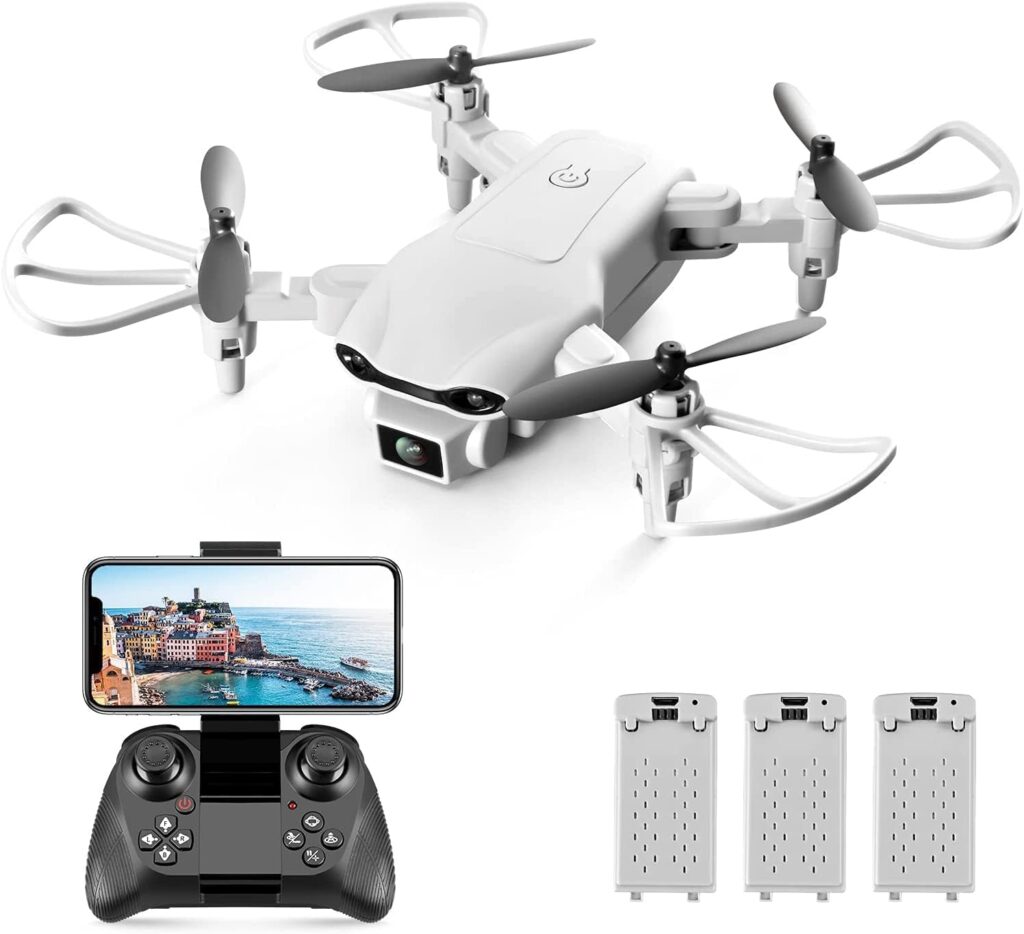 4DV9 Mini Drone with 1080P HD Camera for Kids FPV Live Video RC Quadcopter for Adults Beginners Toys Gifts,Altitude Hold, Waypoints Functions,One Key Start,3D Flips,3 Batteries,Gray
