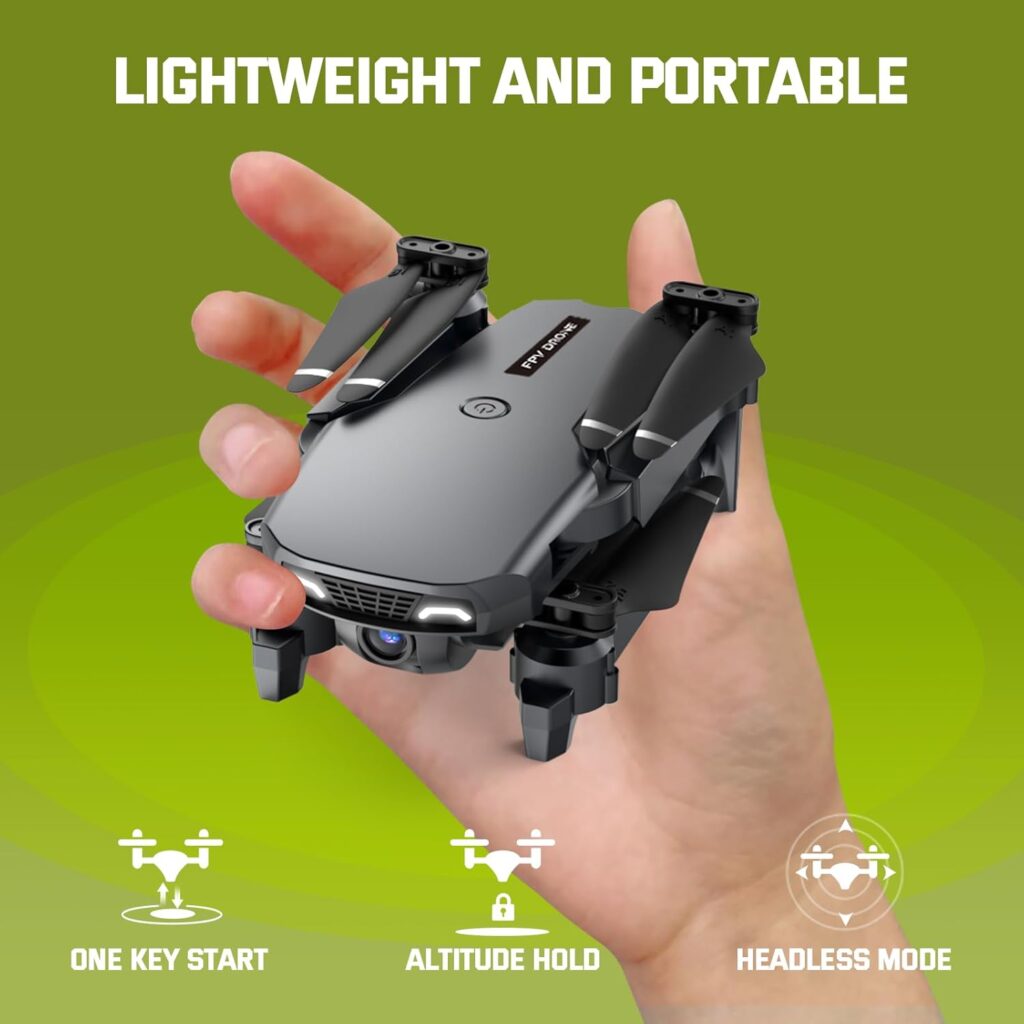 Drone with Camera, Drones for Kids and Beginners, Teen Boys Toys Gifts Ideas, 1080P HD Foldable FPV RC Helicopter Quadcopter with One Key Start, Altitude Hold, Gesture Selfie, 3D Flips, 2 Batteries