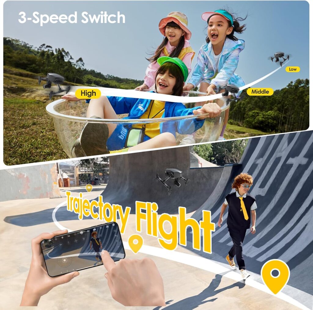 Drone with Camera for Kids 1080P, Wefone Mini Drone for Beginners Adults Small RC Dron HD FPV Quadcopter with Optical Flow Positioning, 3 Batteries, 3D Flip, One Key Start, Toy Gifts for Boys Girls