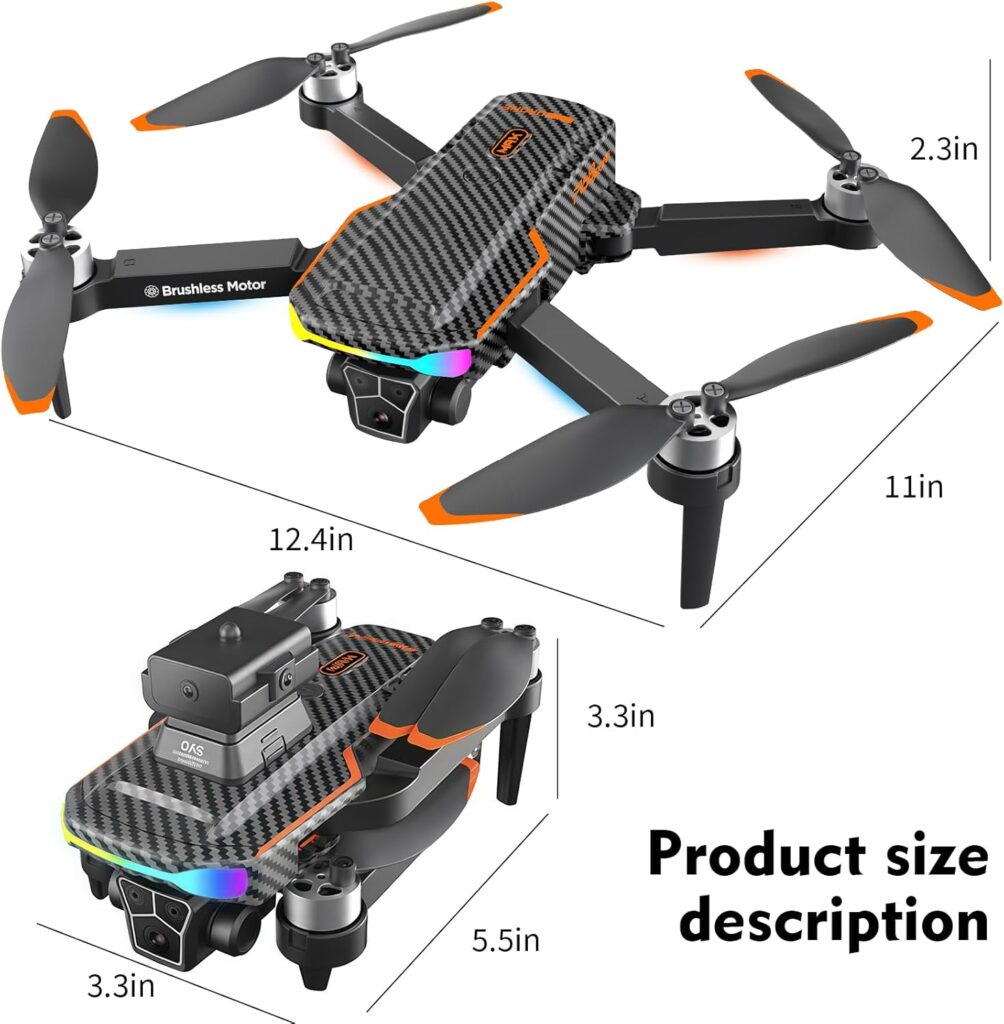 Drone with Camera for Kids and Adult Beginners,Foldable FPV,Brushless Motor,One Key Take Off/Land, Optical Flow Positioning, 360° Flip, Waypoint Fly,2Battery,Gift for adults,kids,beginners