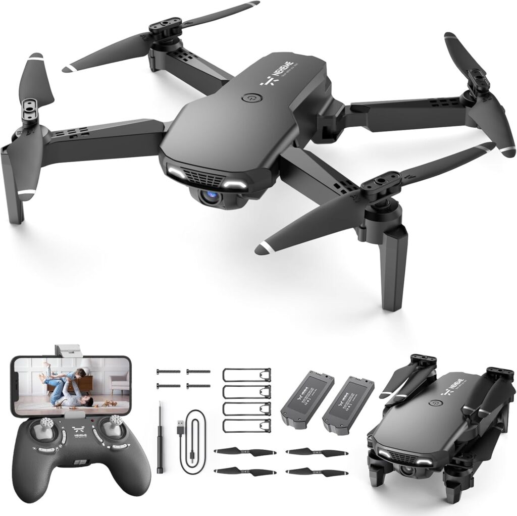 Drones for Kids with Camera - Remote Control Helicopter Toys Gifts for Boys Girls, 1080P HD FPV Mini Drone for Adults, RC Quadcopter with One Key Start/Land, Altitude Hold, Gesture Selfie, Grey