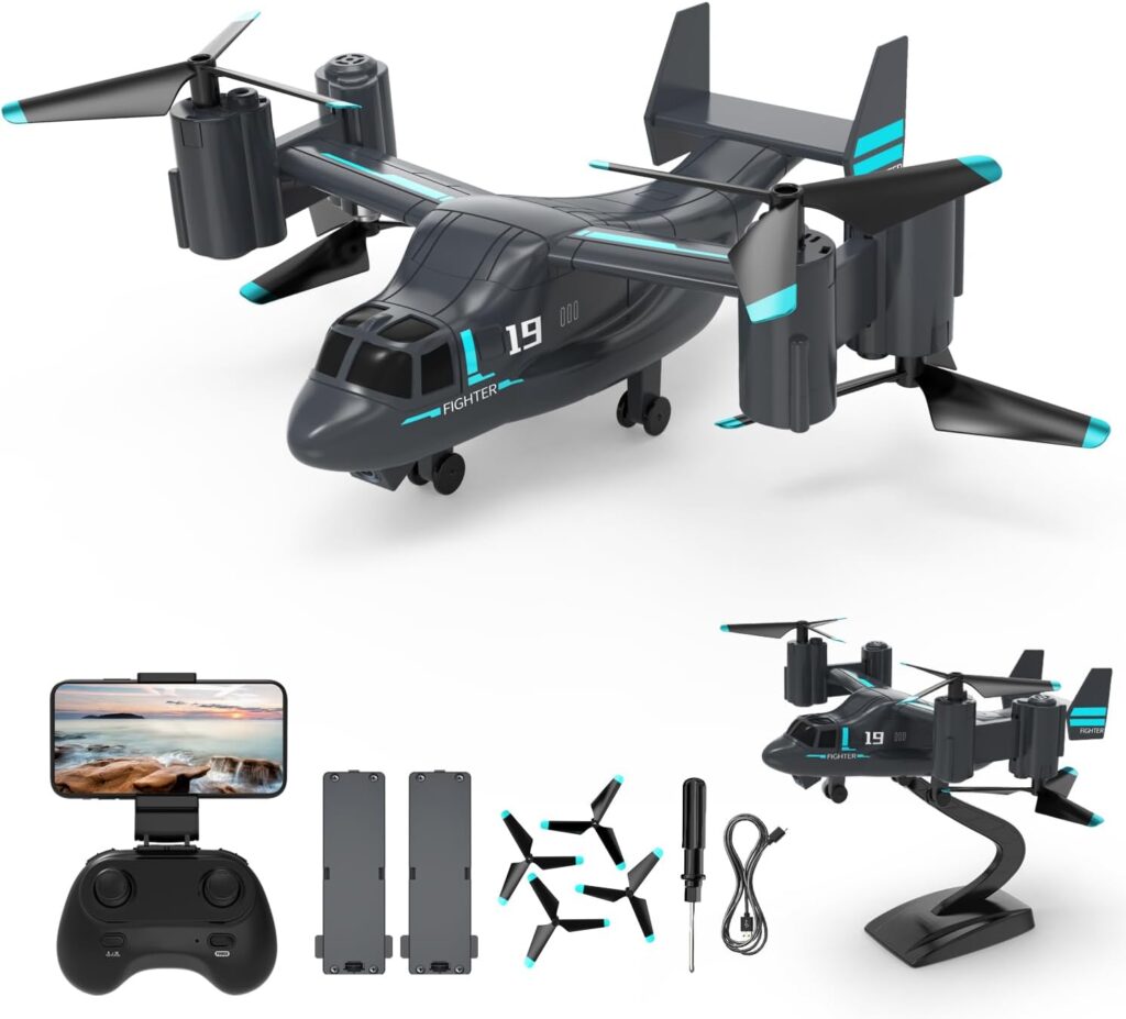 LM19-A Drone with Camera for Beginners, WiFi Live Video Remote Control Drones for Kids 8-12, Easy Ready to Fly RC Plane, HD RC Quadcopter Gift Toy for Boys, FPV Drones for Adults, 2 Batteries
