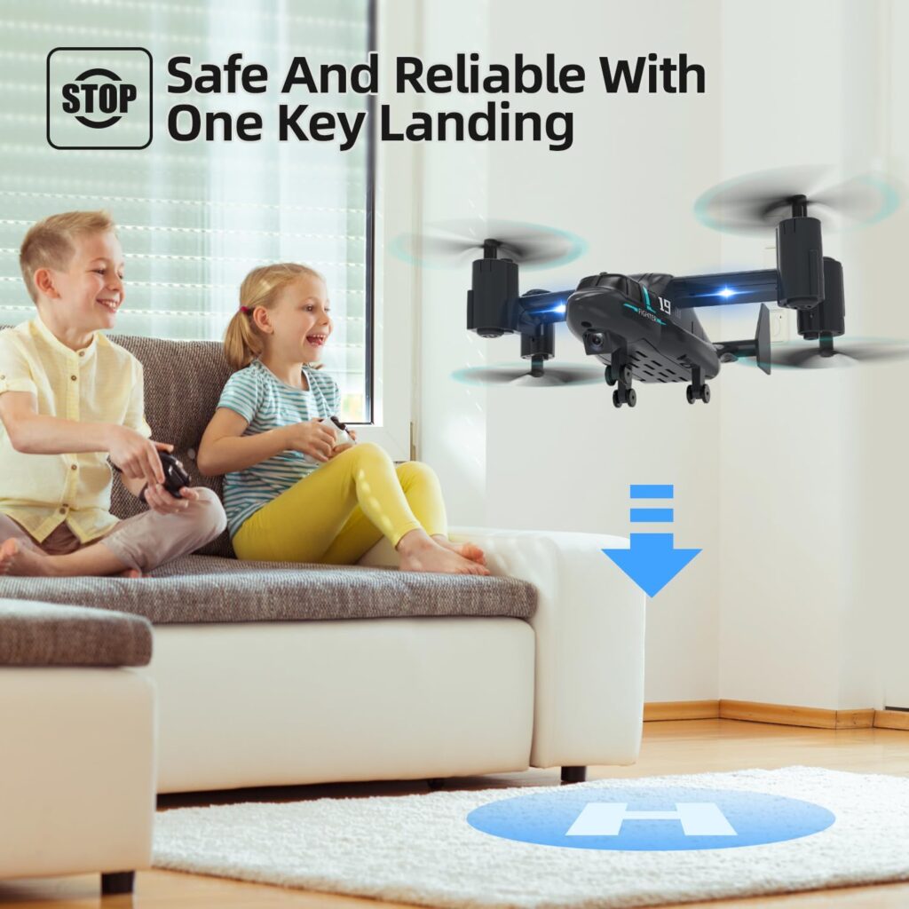 LM19-A Drone with Camera for Beginners, WiFi Live Video Remote Control Drones for Kids 8-12, Easy Ready to Fly RC Plane, HD RC Quadcopter Gift Toy for Boys, FPV Drones for Adults, 2 Batteries