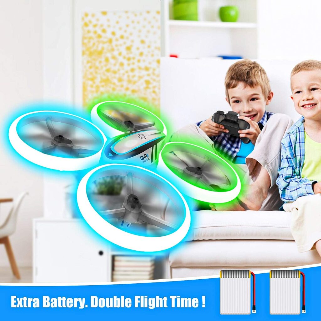 Q9s Drones for Kids,RC Drone with Altitude Hold and Headless Mode,Quadcopter with BlueGreen Light,Propeller Full Protect,2 Batteries and Remote Control,Easy to fly Kids Gifts Toys for Boys and Girls