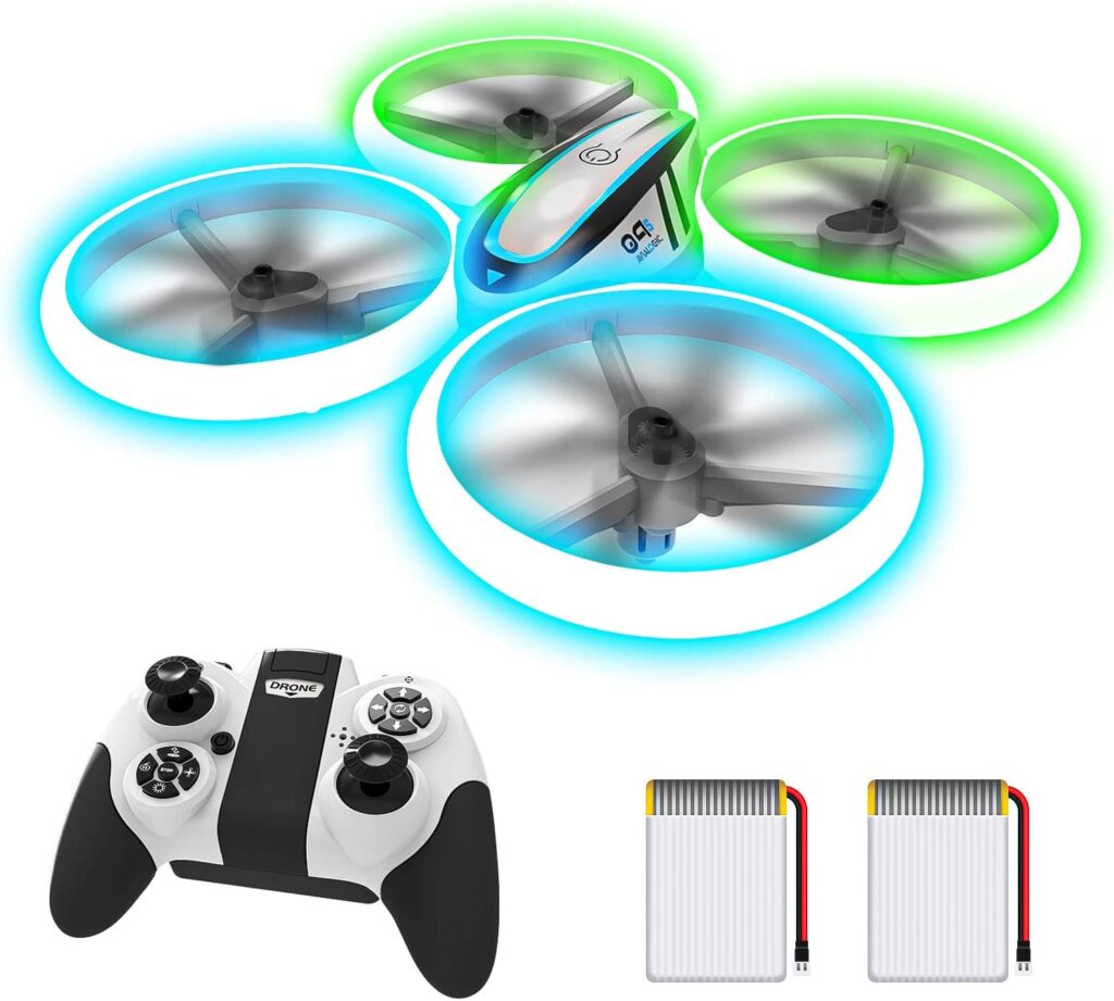 Q9s Drones for Kids,RC Drone with Altitude Hold and Headless Mode,Quadcopter with BlueGreen Light,Propeller Full Protect,2 Batteries and Remote Control,Easy to fly Kids Gifts Toys for Boys and Girls