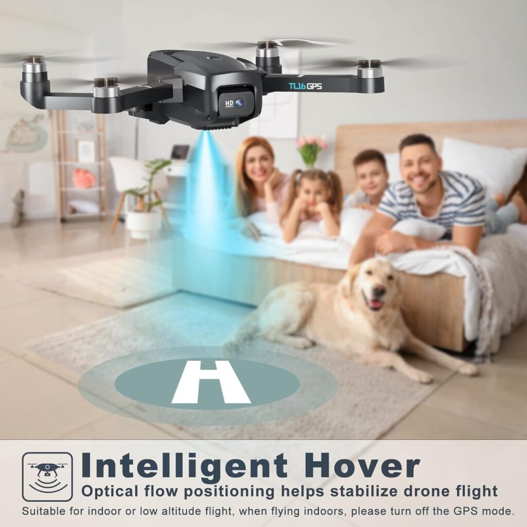 TL16 GPS Drone with Camera 4K Auto Return Brushless Motor RC Drones for Adults Beginners 5G WIFI FPV Transmission Quadcopter Foldable Design Follow Me Auto Hover Carrying Case Under 249G