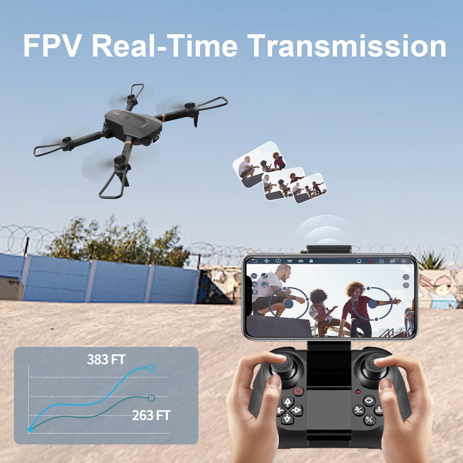 4DV4 Drone with 1080P Camera for Adults Kids,FPV HD Live Video RC Quadcopter Helicopter Toys Gifts,Altitude Hold, Waypoints,3D Flip,Headless Mode,2 Batteries,Carrying Case,Black