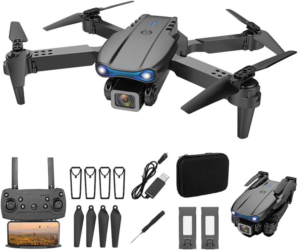 Drone with Camera for Adults and Kids, 1080P FPV Drones，Drone for Beginners with Upgrade Altitude Hold, Voice Control, Gestures Selfie, Auto Hovering, 2 Batteries