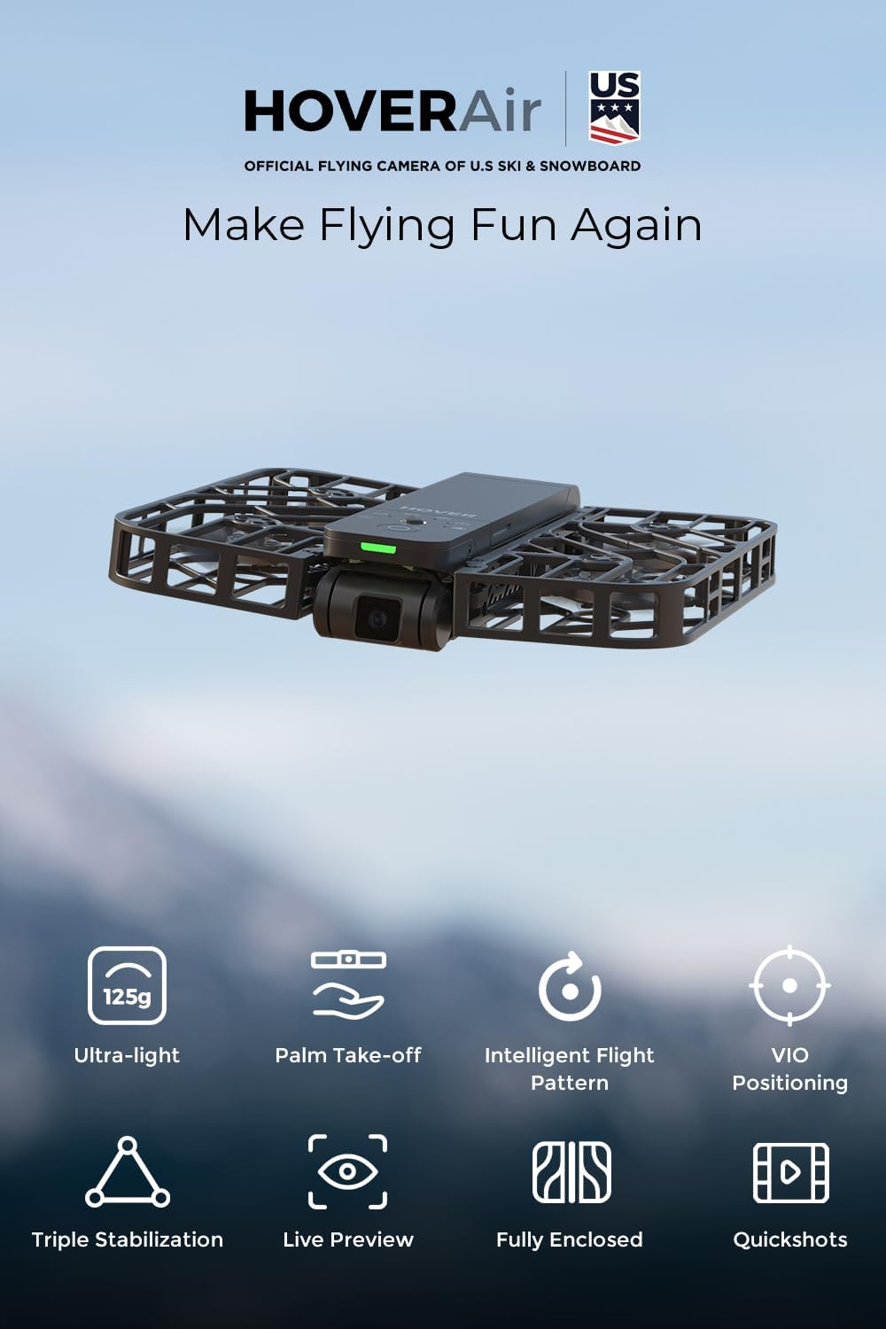 X1 Self-Flying Camera, Pocket-Sized Drone HDR Video Capture, Palm Takeoff, Intelligent Flight Paths, Follow-Me Mode, Foldable Action Camera with Hands-Free Control White (Combo)