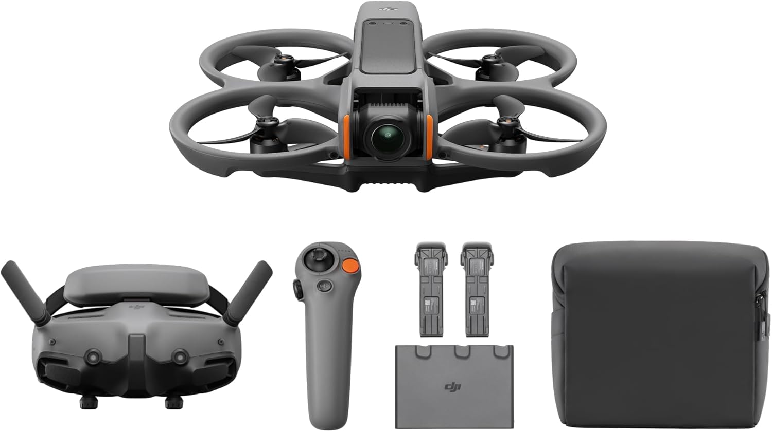 DJI Avata 2 Fly More Combo (3 Batteries), FPV Drones with Camera for Adults 4K, Immersive Experience, One-Push Acrobatics, Built-in Propeller Guard, 155° FOV, Drone Compliant with FAA Remote ID