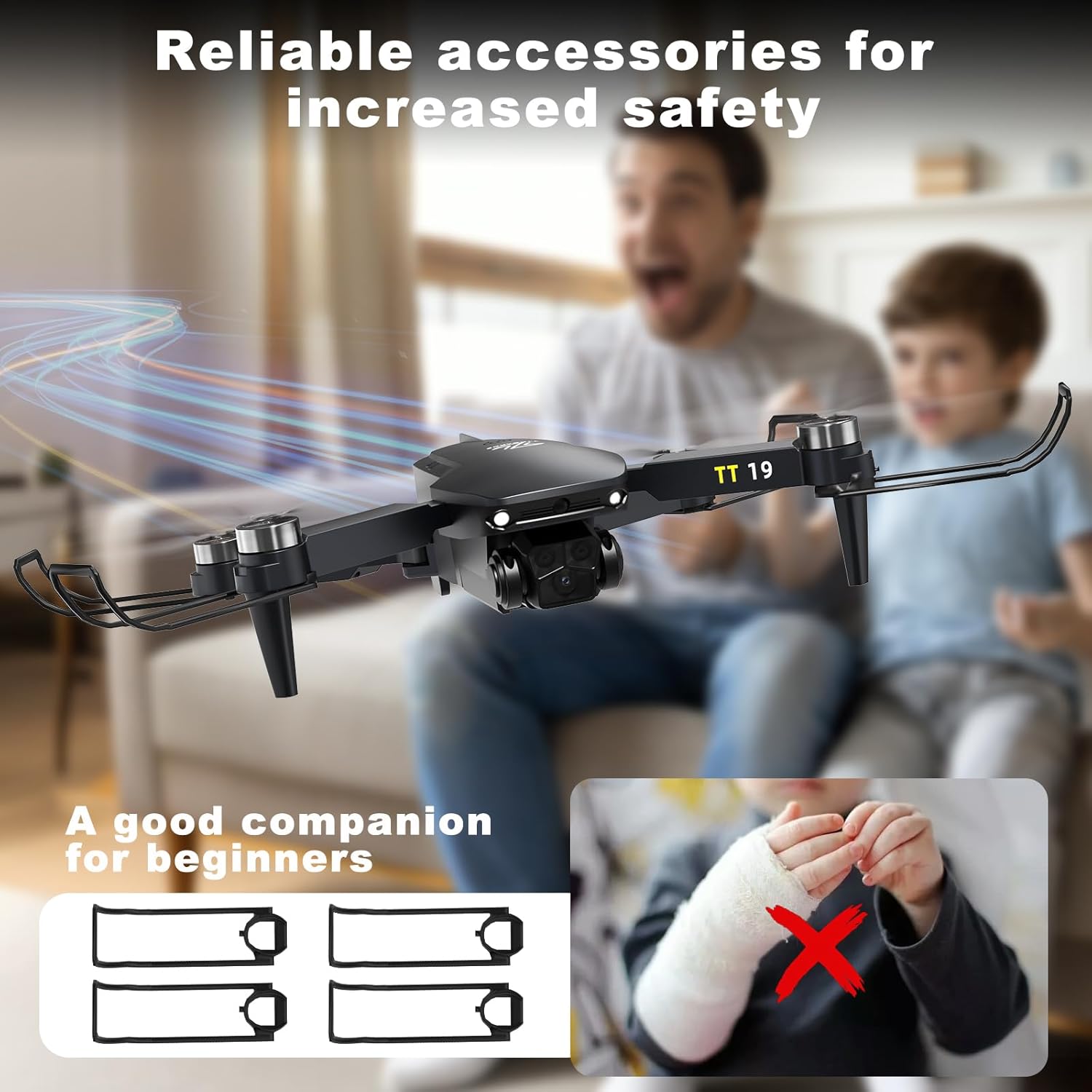 Drone with Camera for Beginners Obstacle Avoidance RC Drone for Adults Brushless Motor 1080P HD Camera FPV Foldable Mini Quadcopter 3D Flips Altitude Hold TT19 UAV with Propeller Guards