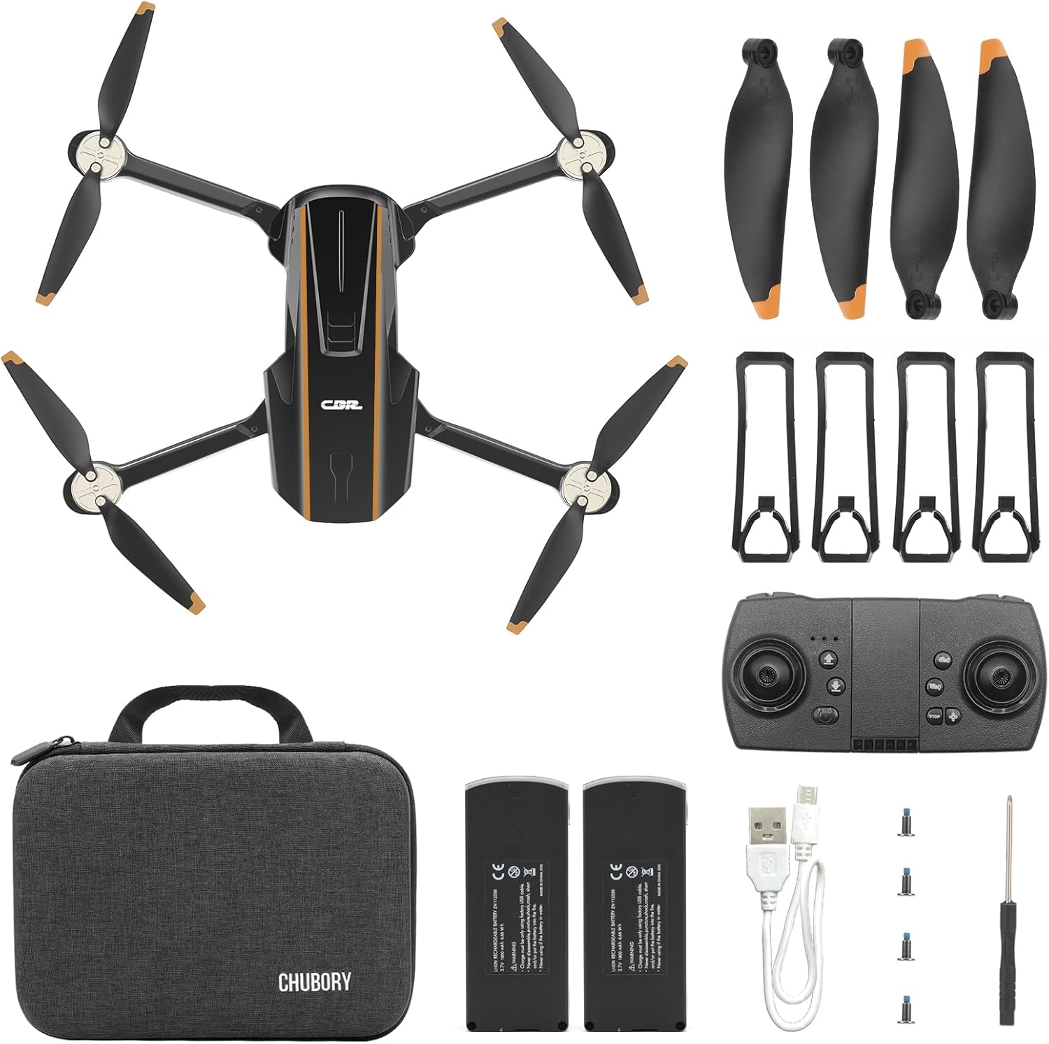 Super Enduring Brushless Motor Drone with Camera for Beginners, CHUBORY A68 WiFi FPV Quadcopter with 2K HD Camera, Auto Hover, 3D Flips, Headless Mode, Trajectory Flight, 2 Batteries, Carrying Case