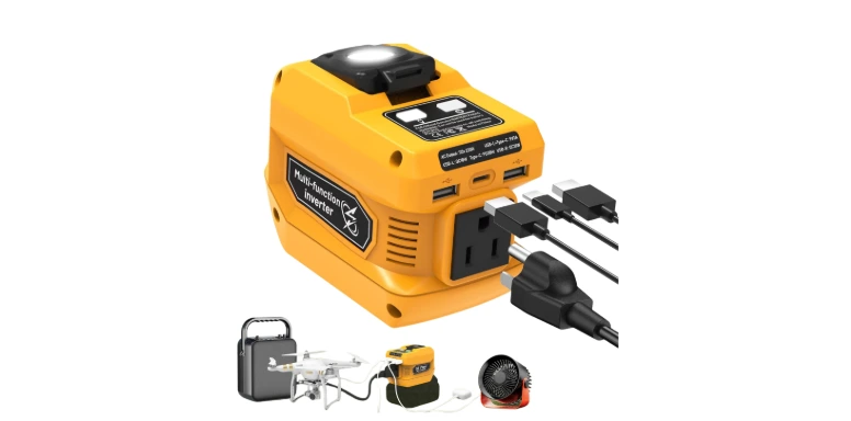 220W Power Inverter for Dewalt 20V Battery, DC 20V to AC 110V Battery Inverter, Portable Power Station Generator