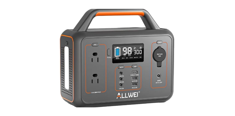 ALLWEI Portable Power Station 300W, 280Wh Solar Generator