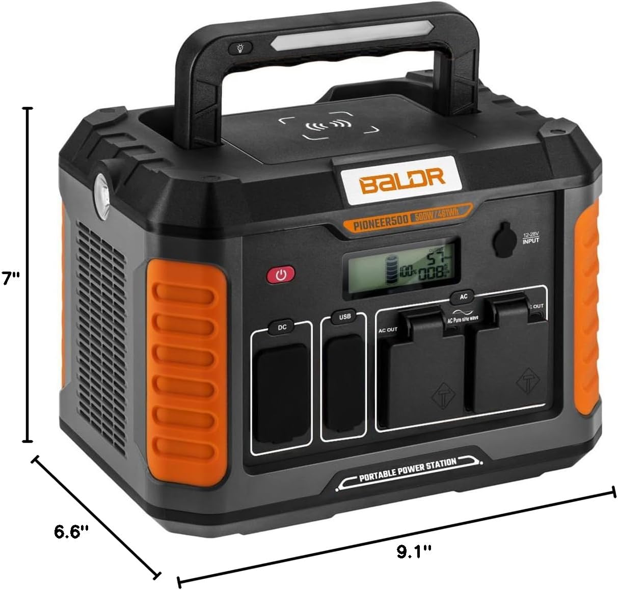 BALDR Portable Power Station 300W, 231Wh Solar Generator Backup Lithium Battery Power Supply, 120V Pure Sine Wave AC Outlet, QC 3.0, Type C Input/Output, for Home Camping Emergency…