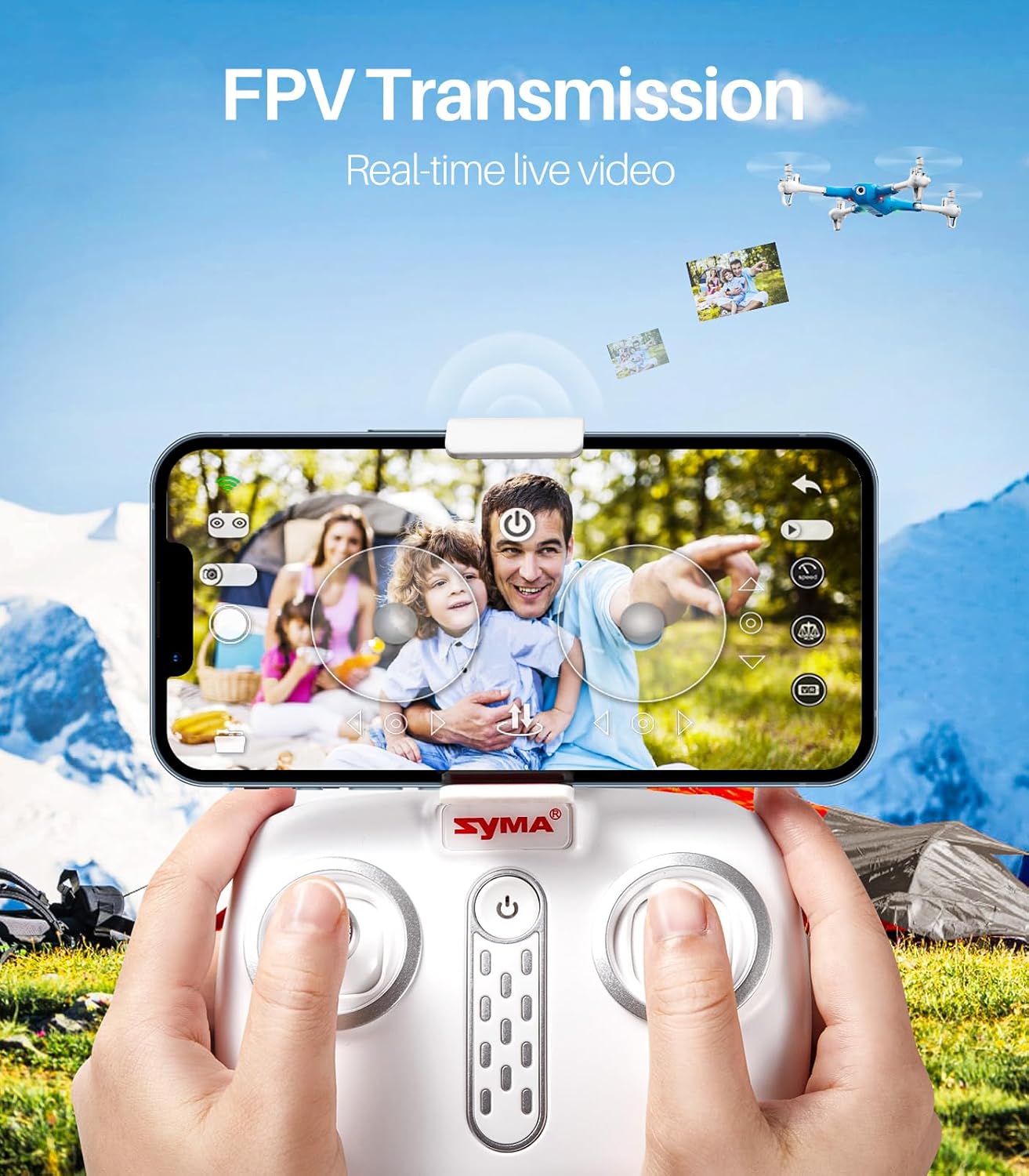 Drone with Camera, SYMA X600W Foldable 1080P FPV Camera Drones for Adults Kids Remote Control Quadcopter Gift Toys for Boys Girls with Altitude Hold, Headless Mode, One Key Start, 3D Flips 2 Batteries