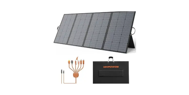400W Portable Solar Panel, Lightweight Foldable Solar Panels Complete with an Adjustable Kickstand, IP67 Waterproof Solar Charger for Outdoor Camping, Portable Power Station, Motorhome, RV
