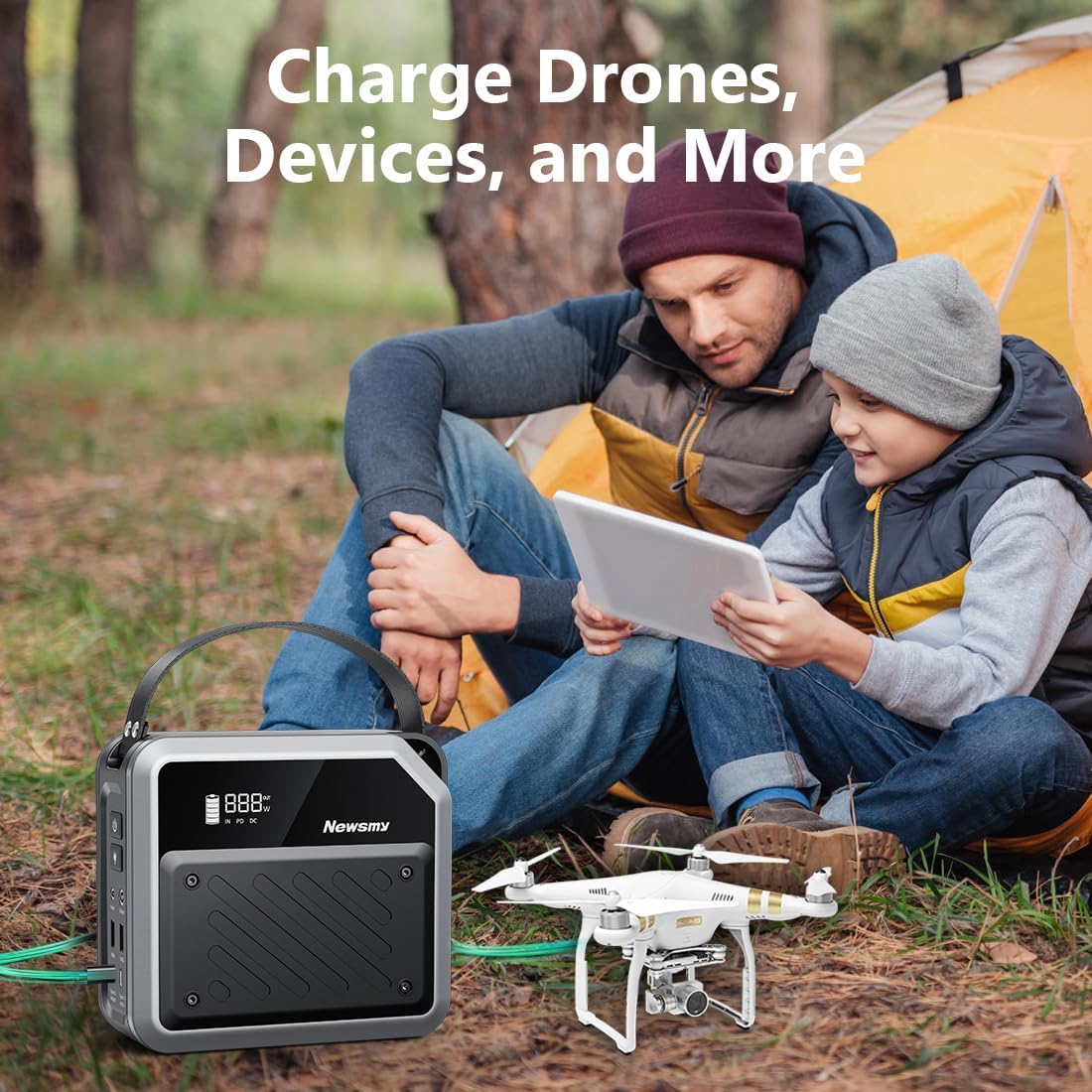 Portable Solar Power Station 270Wh/72000mAh, 268W Max Output, 2×100W USB-C PD, LiMnFePO4 Battery with Spotlight for Hiking, Traveling  Emergency, Drone Charging, Compact Power Stations