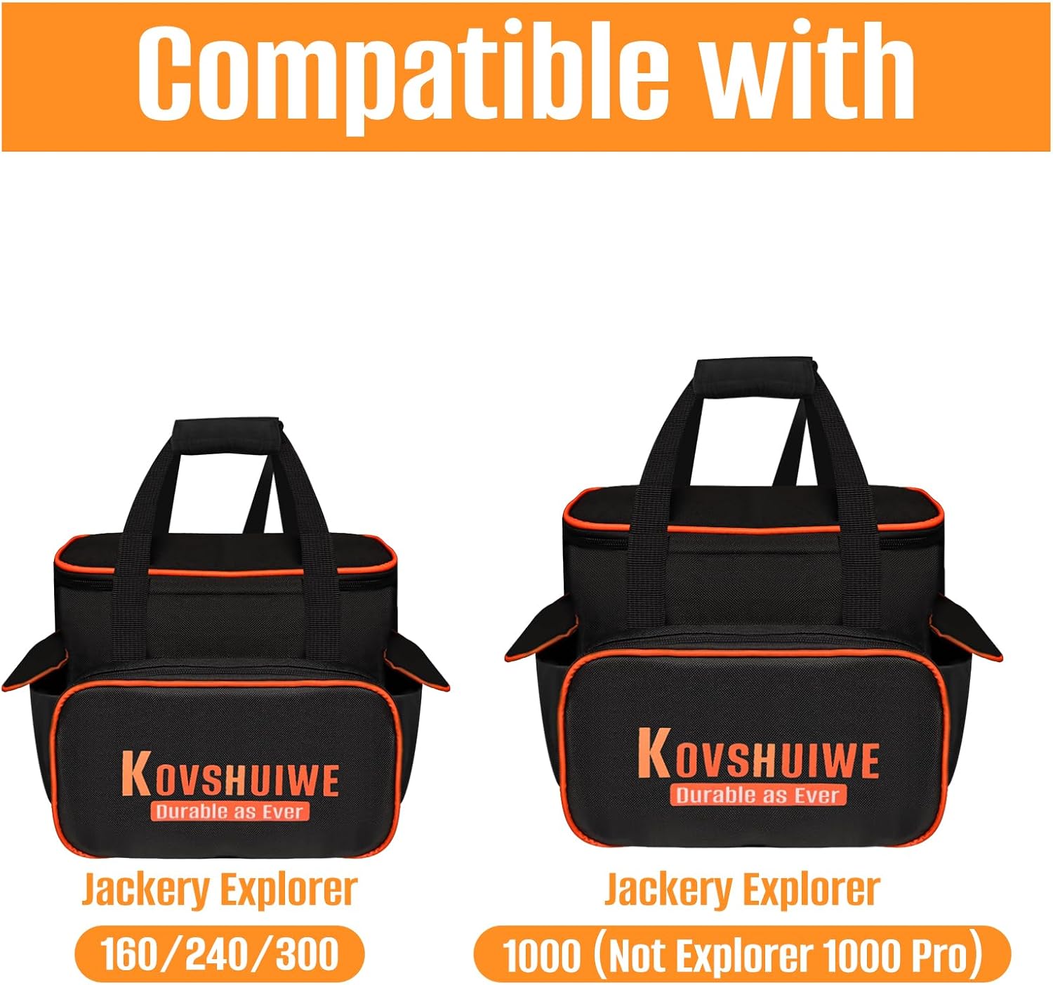 Travel Carrying Case Compatible with Jackery Explorer 1000, Portable Power Station Storage Bag with waterproof fabric and Front Pockets for Charging Cable and Accessories，W13.5*D9.5*H11.5 inches