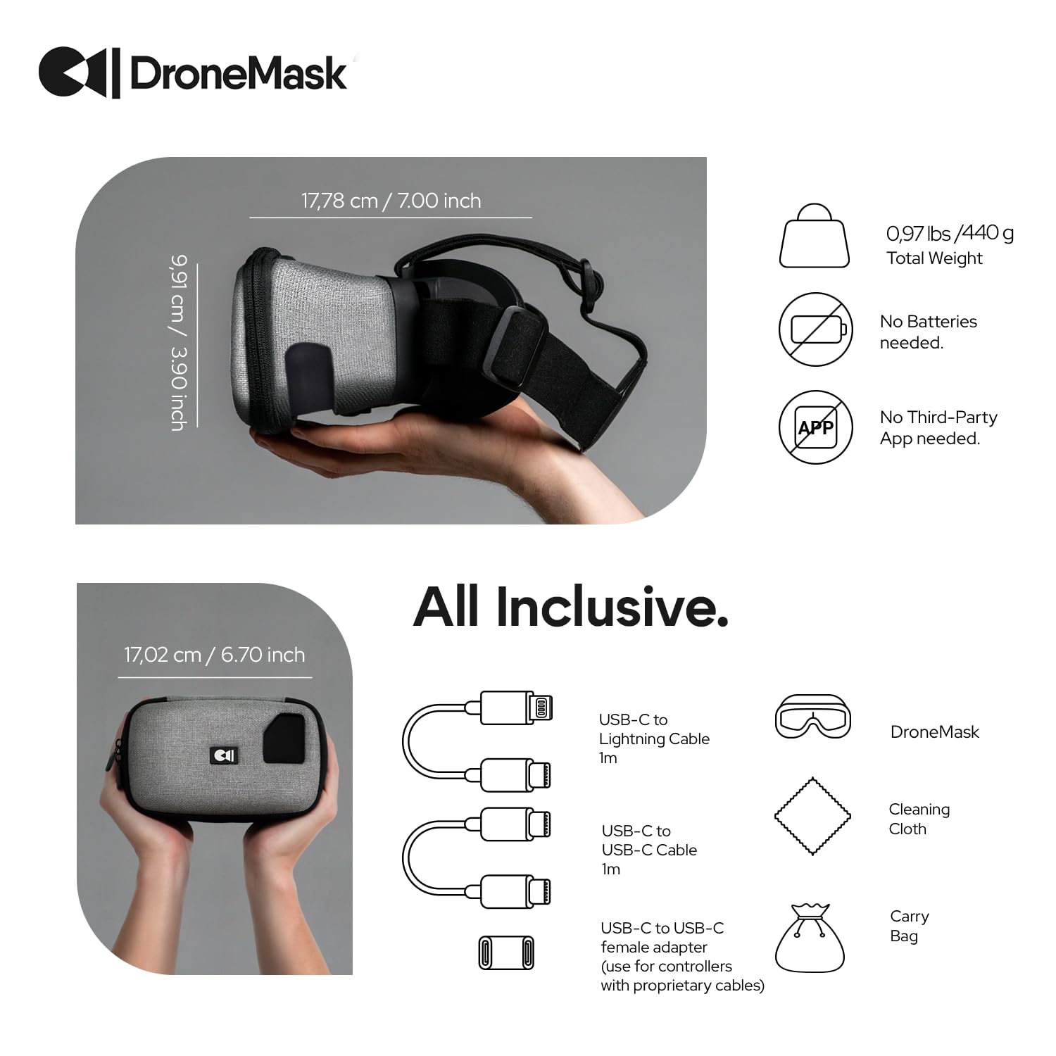 2 | FPV Goggles for All Camera Drones | Unibody Lens | HD FPV Goggles | Compatible Versatile Skyview FPV Drone Goggles | Clear Immersive View | All GPS Camera Drone