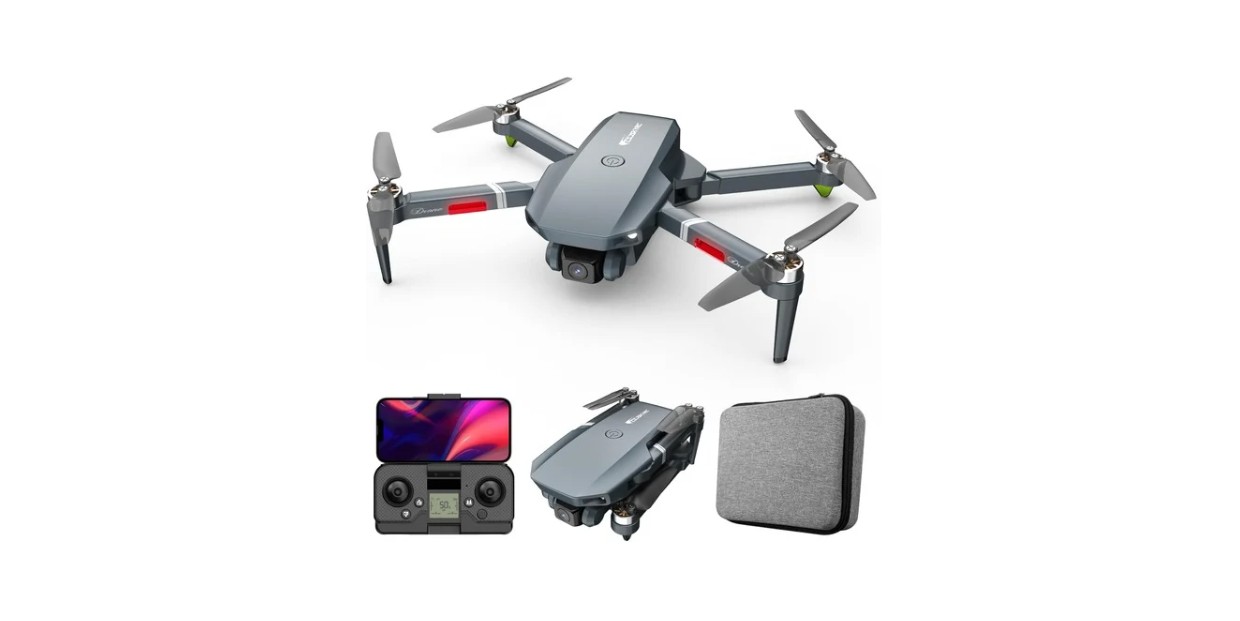 FPV Drone with 2 Camera for Adults, Foldable WIFI RC Quadcopter Remote Control Airplanes Kit with 2 Batteries