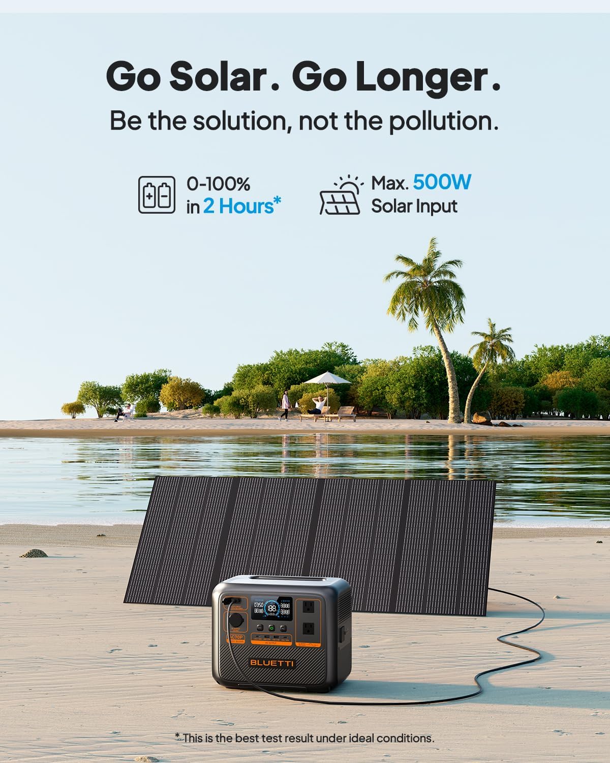 BLUETTI Solar Generator AC70, 768Wh LiFePO4 Battery Backup w/ 2 1000W AC Outlets (Power Lifting 2000W), 100W Type-C, for Road Trip, Off-grid, Power Outage (Solar Panel Optional)