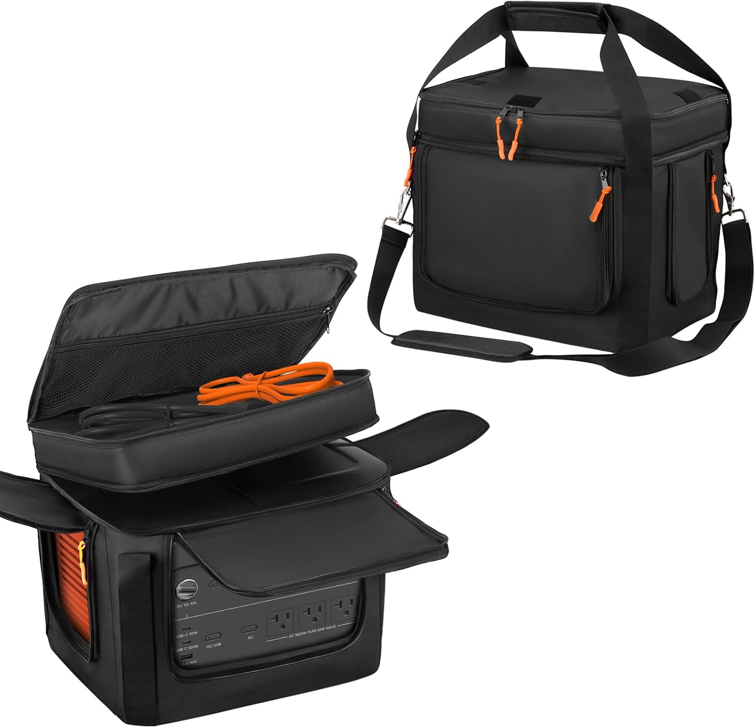 Carrying Case Bag Compatible with Jackery Explorer 1000 v2 Portable Power Station, Waterproof Generator Covers for Outside, Power Station Cover with Adjustable Shoulder Strap,Pocket(Bag Only)