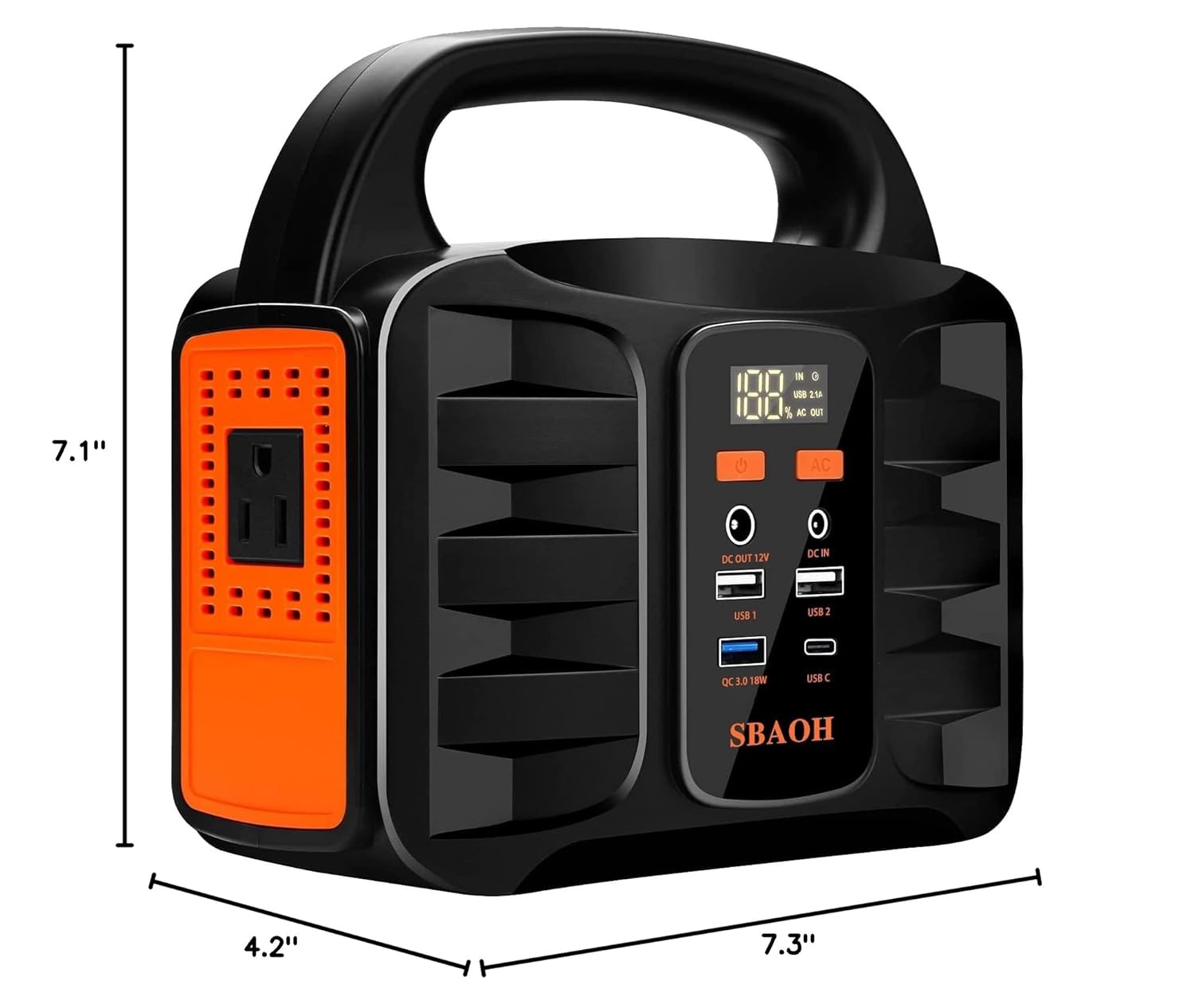 Portable Power Station, 155Wh 42000mAh Outdoor Solar Generator with 110V/150W(Peak 200W) AC Outlet and USB-C PD(30W) Port, Power Supply for Outdoor Camping RV Trip, Home Emergency Outage