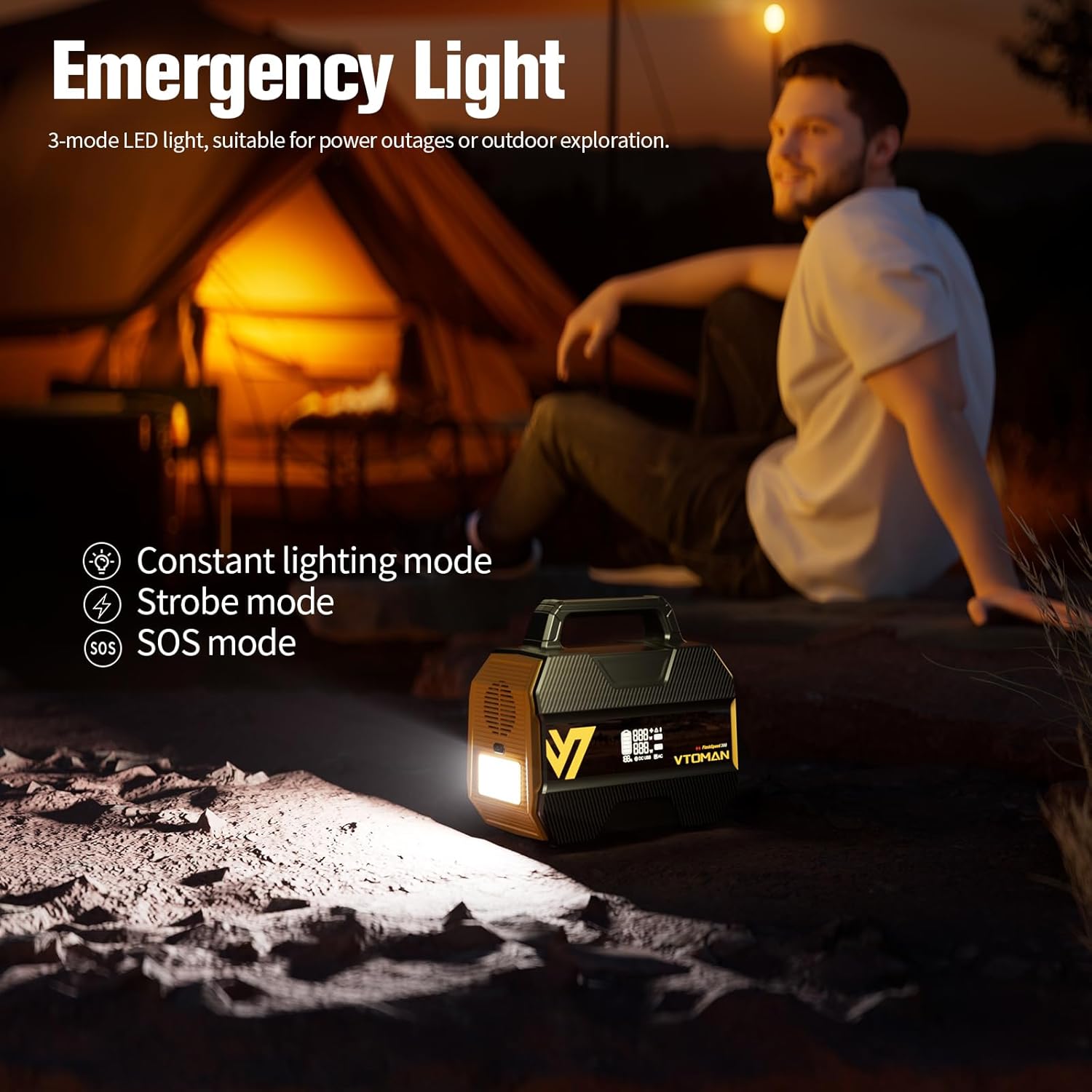 VTOMAN FlashSpeed 300 Portable Power Station 230Wh/70000mAh, 300W LiFePO4 Generator, Only 7.4lbs with 7 Outlets, 12V/24V DC Input Adapt RV/Van, PD 100W Type-C for Power Outage, Camping