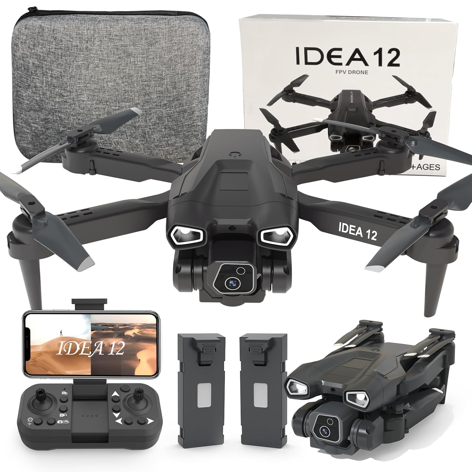 12 Mini Drone with Camera for beginning Drones for adults 1080P HD RC Quadcopters with Optical Flow Positioning rc helicopter drone for Beginners,Drone for beginning daul Camera 2 Batteries