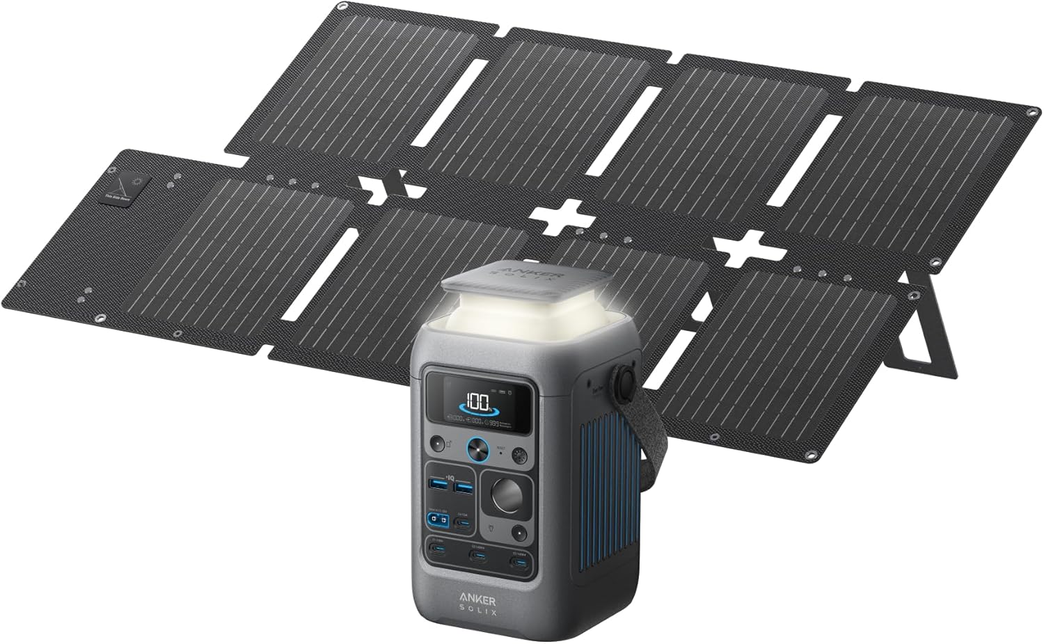 Anker SOLIX C300 DC Power Bank Station, Outdoor 288Wh Portable Power Station, LiFePO4 Battery, 300W Solar Generator, for Camping, Traveling, and Emergencies (No Wall Charger Included)