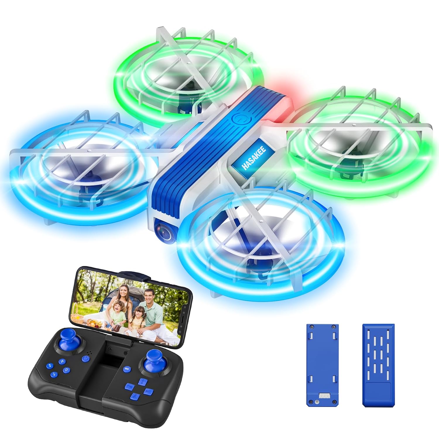 Drone with Camera 1080P HD FPV for Kids and Adults,Hobby RC Quadccopter for Beginners with Bright LED Light,Propeller Full Protect,2PCS Batteries,Kids Toy Easy to Play,M1S Drone
