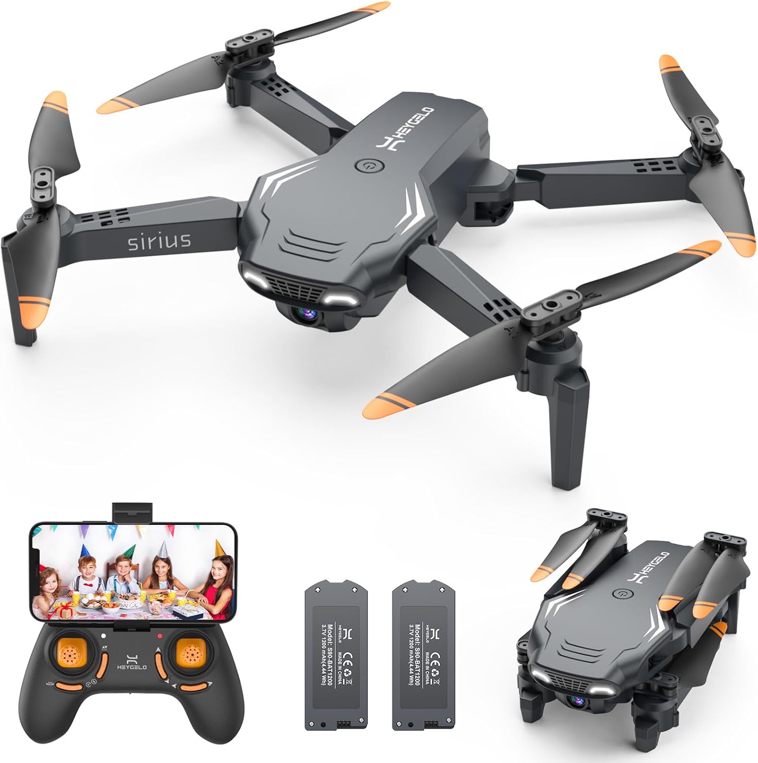 Drones for Kids - Mini Drone with Camera for Adults and Beginners, RC Helicopter Toys Gifts for Boys Girls, 1080P HD Foldable FPV Quadcopter with One Key Start/Land, Altitude Hold, 2 Batteries