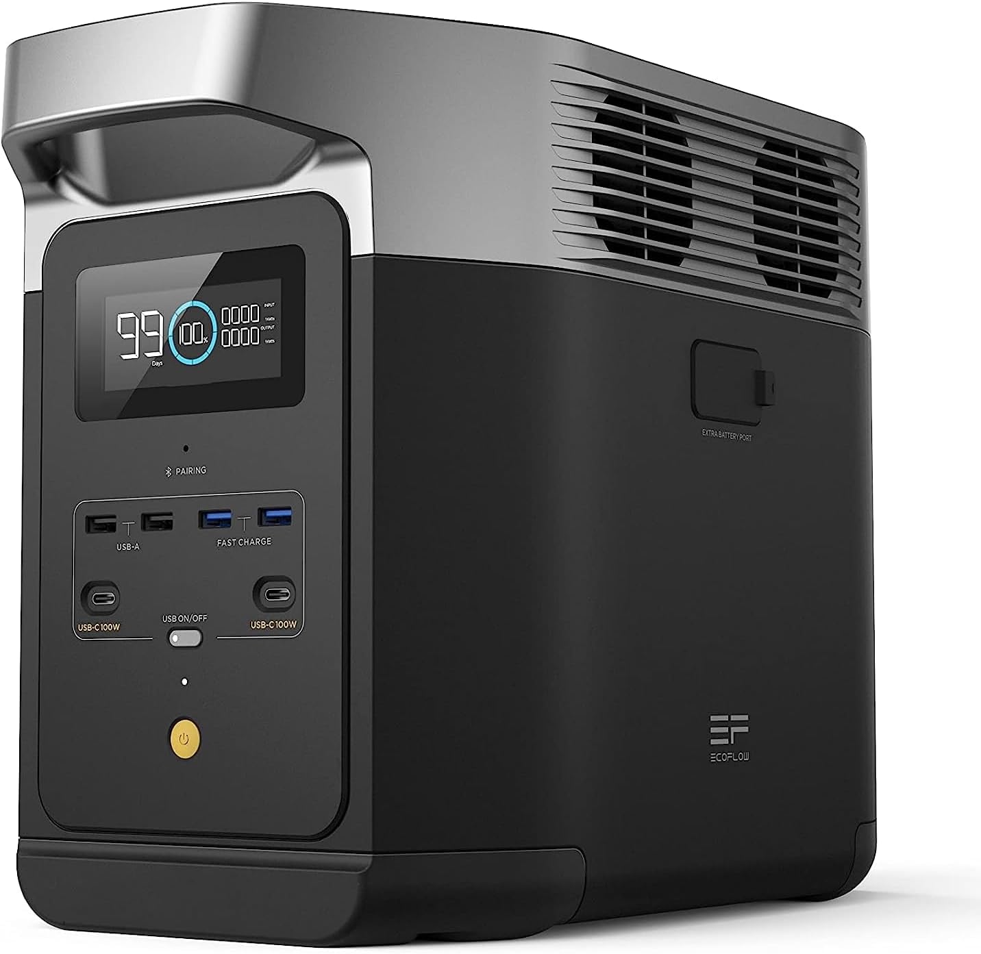 EF ECOFLOW Portable Power Station DELTA 2, 1024Wh LiFePO4 (LFP) Battery, 1800W AC/100W USB-C Output, Solar Generator(Solar Panel Optional) for Home Backup Power, Camping RVs