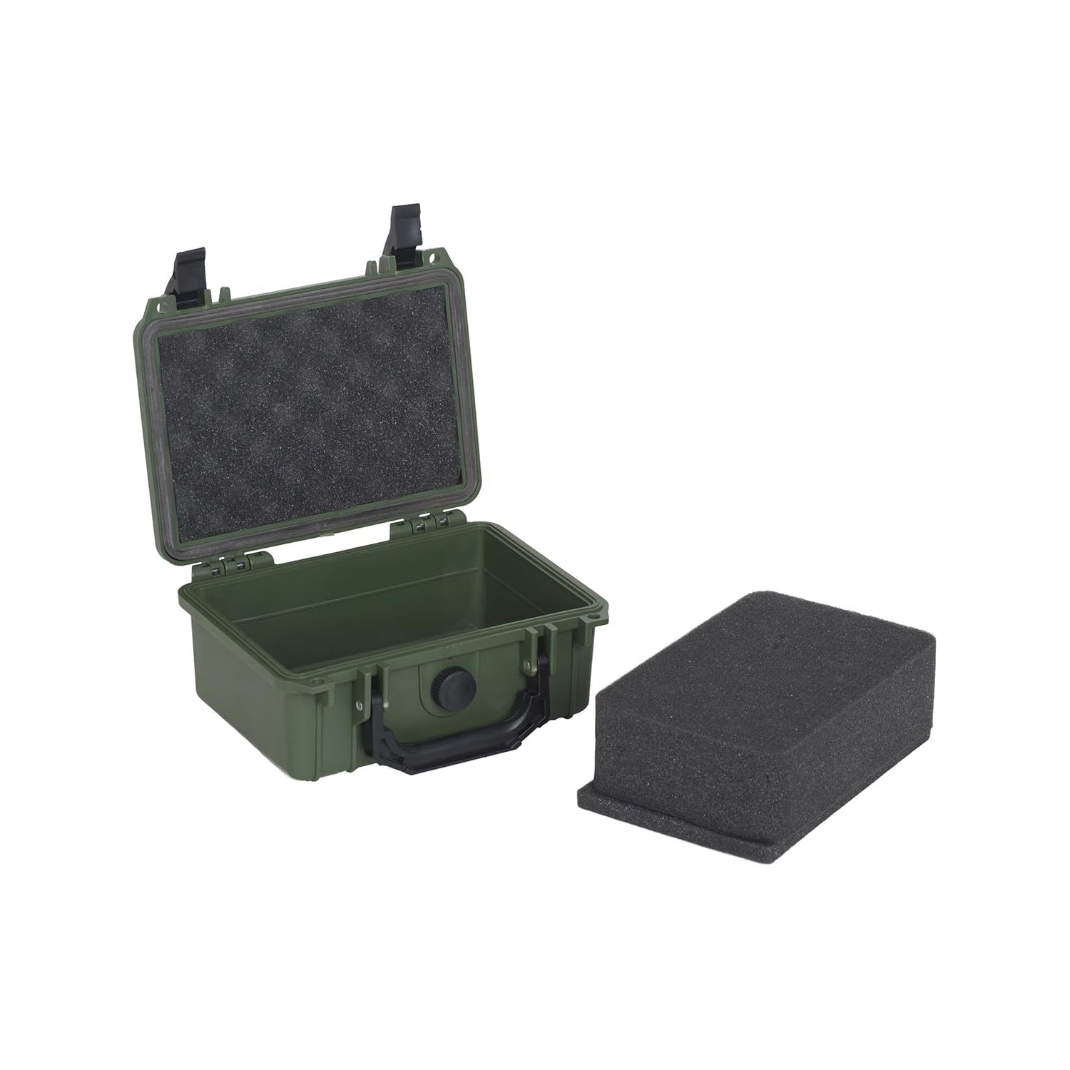 MEIJIA IP67 waterproof hard compact case,Customizable Fit Foam,8.12”x6.56”x 3.56”,Fit Use of Drones, Cameras,Equipments,lens (Green)