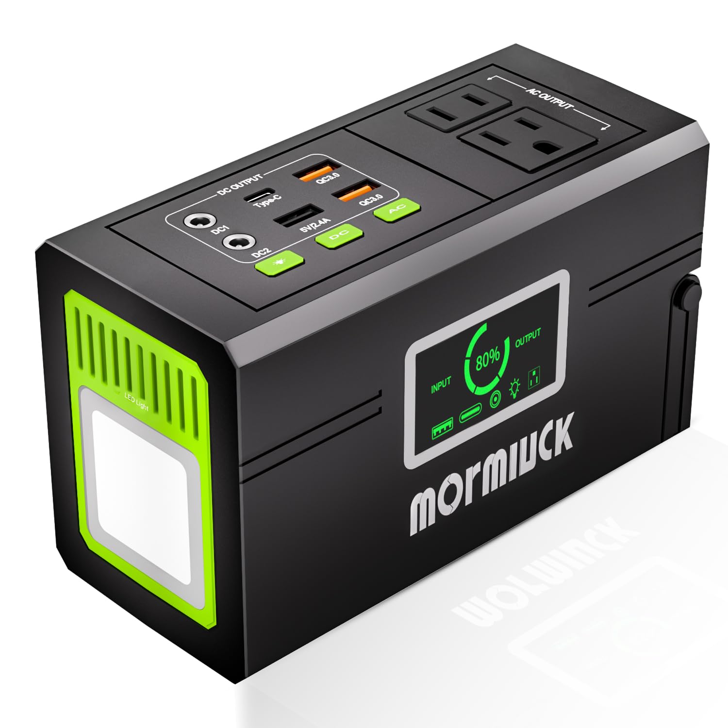 Portable Power Station 127W (Peak 150W),88.8Wh Solar Generator(Solar Panel Optional), Power Supply with 110V AC Outlet, 1*Type-C, 2*QC3.0, Solar Powered Generator for Emergency Backup, Camping