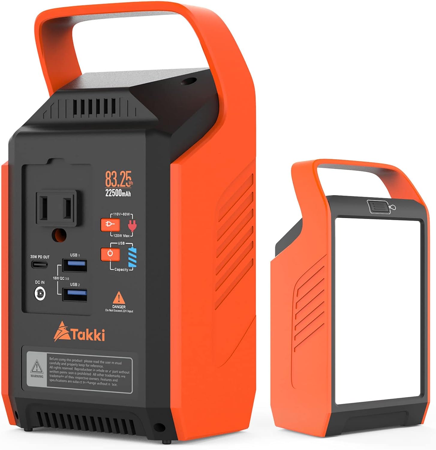 Takki Portable Power Station 83Wh Camping Solar Generator Power Bank with 110V/80W AC Outlet USB Type-C Port Camping Light Lithium Battery for Home Emergency Laptop Battery Backup