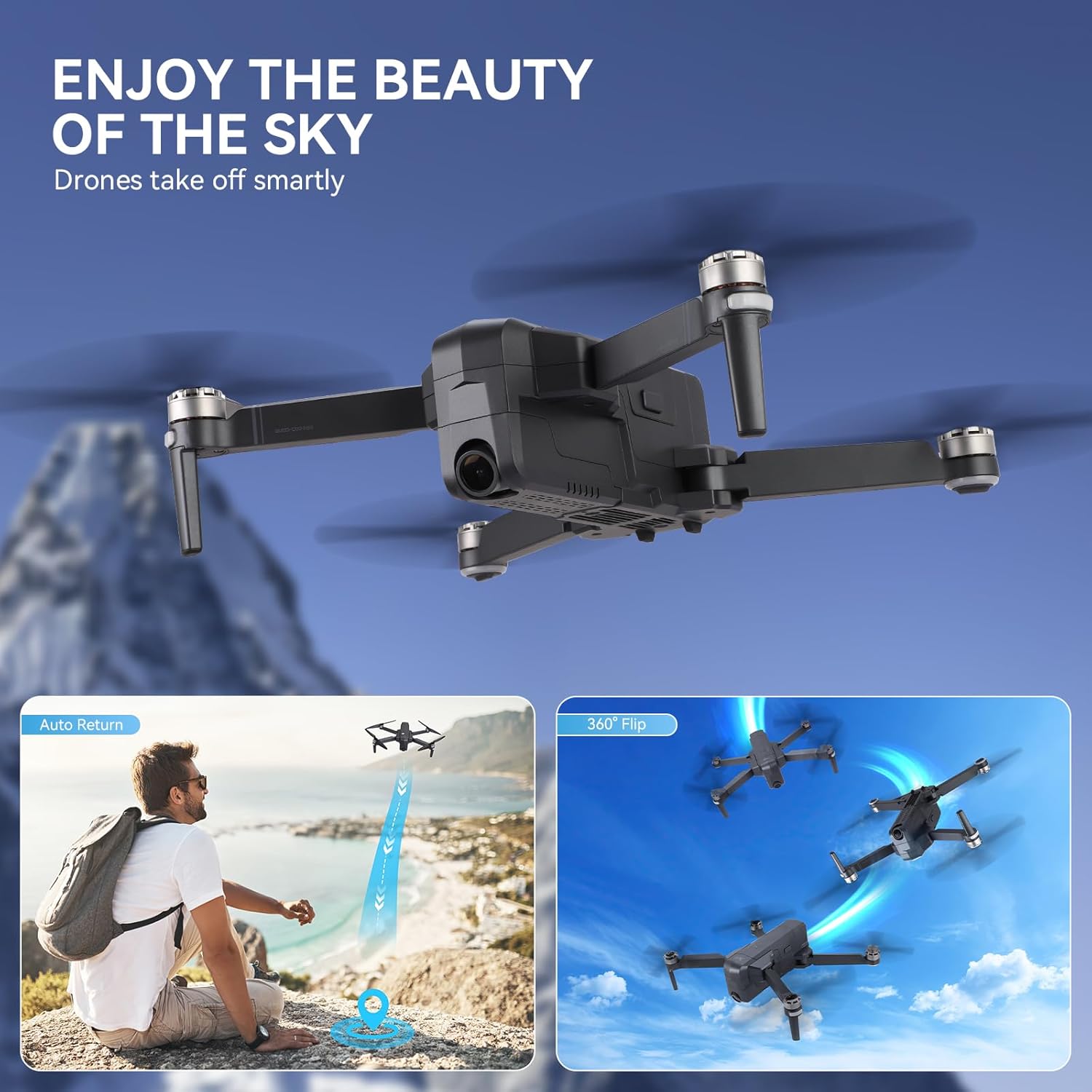 ZUOLYM Foldable Drone with GPS Following, 2.7K HD Camera, Brushless Motor, Smart RTH, Waypoint Fly, 26 Mins Flight Time, Beginner Drone, FAA Compliant
